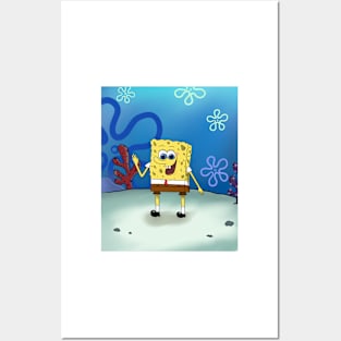 My yellow square friend Posters and Art